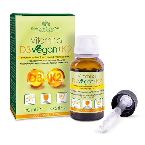 Integratore Vitamina D3 Vegan +K2 - Bottega di LungaVita